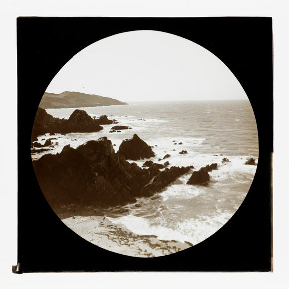 A magic lantern slide of a seascape by Birt Acres, c. 1893.
