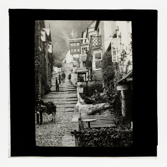 A magic lantern slide of Clovelly by Birt Acres, c. 1893.