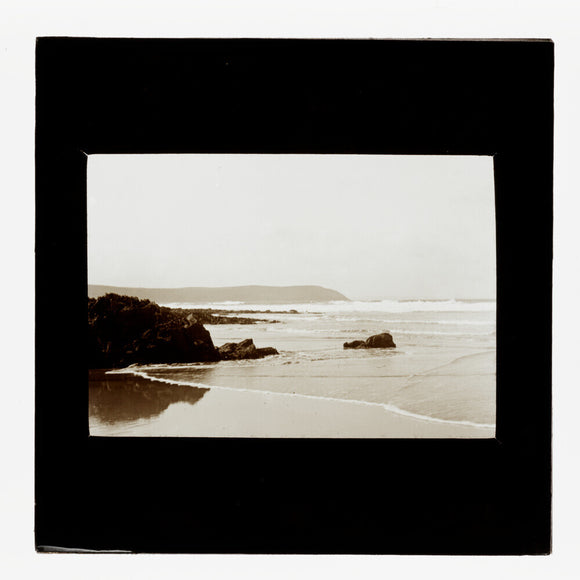 A magic lantern slide showing Woolacombe by Birt Acres, c. 1893.