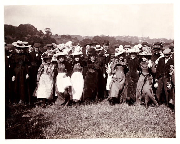 Line of dancing women, c 1898.
