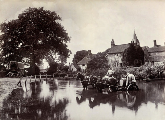 Filling water wagons, c 1890