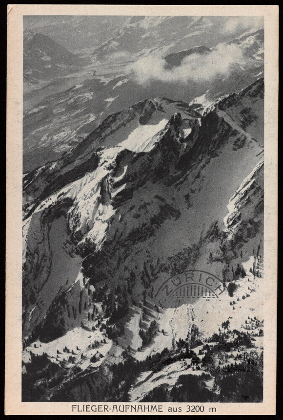 Postcard for the Flieger-Aufnahme at 3200m, 1927.