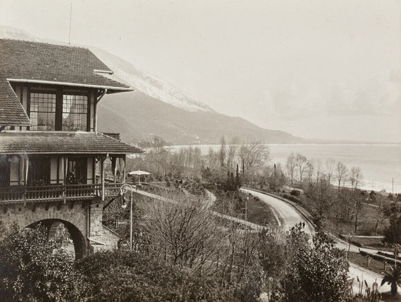 Black and white photograph entitled 'Gagri, View from Our Windows'