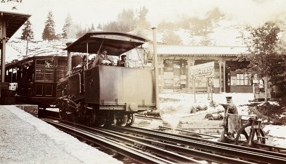 Funicular train at Rigi-First station, Switzerland, about 1912